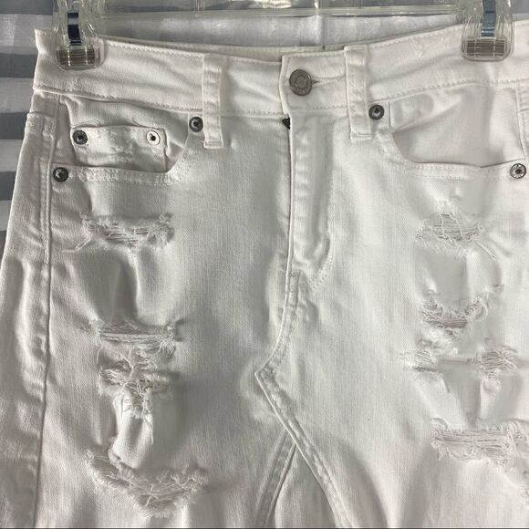 American Eagle Distressed White Denim Skirt - Picture 2 of 7